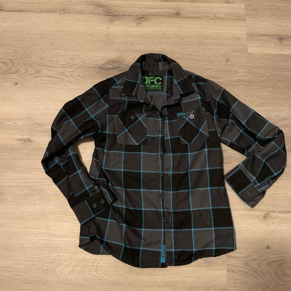 Dixxon black grey youth flannel size M